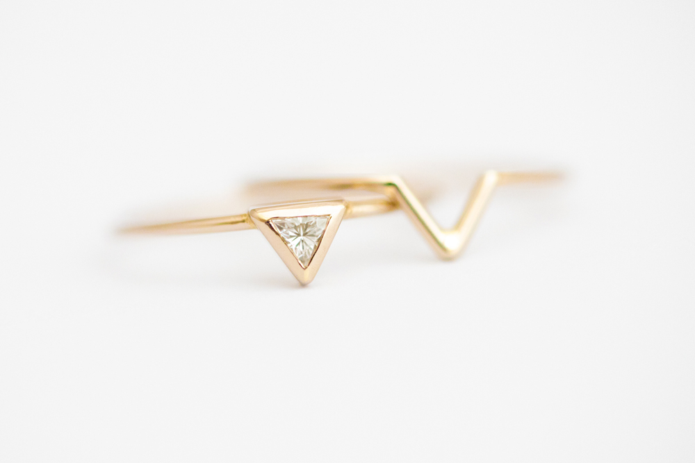 driehoek diamant ring